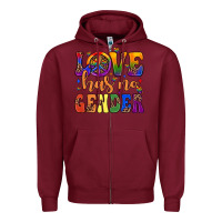 Burgundy love has no gender Zipper Hoodie - JahusDesignShop
