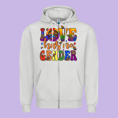 Love Has No Gender Zipper Hoodie Designed By Jahusdesignshop