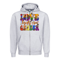 Heather Grey love has no gender Zipper Hoodie - JahusDesignShop