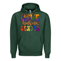 Sports Green love has no gender Zipper Hoodie - JahusDesignShop