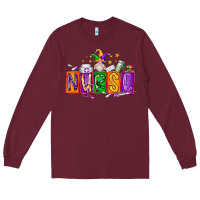 Burgundy nurse mardi gras Long Sleeve Tee - RacoonDesign