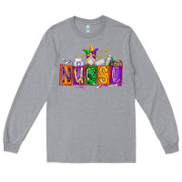 Heather Grey nurse mardi gras Long Sleeve Tee - RacoonDesign
