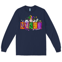 Navy nurse mardi gras Long Sleeve Tee - RacoonDesign