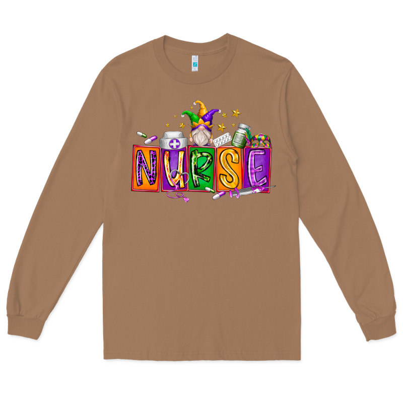 Nurse Mardi Gras Long Sleeve Tee by RacoonDesign | Teevron