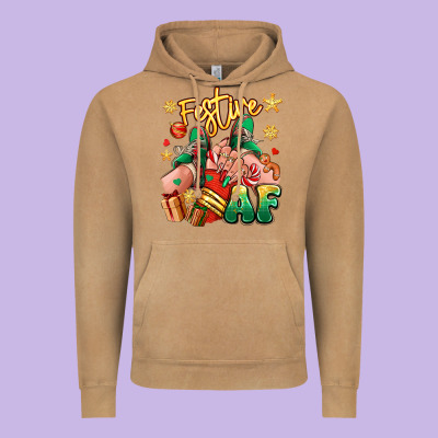 Festive Af Christmas Caucasian Girl Sneakers Vintage Hoodie Designed By Ranaportraitstore