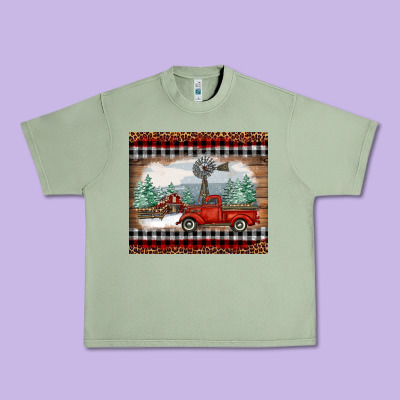 Christmas Farm And Truck Urban Heavy Tee Designed By Ranaportraitstore