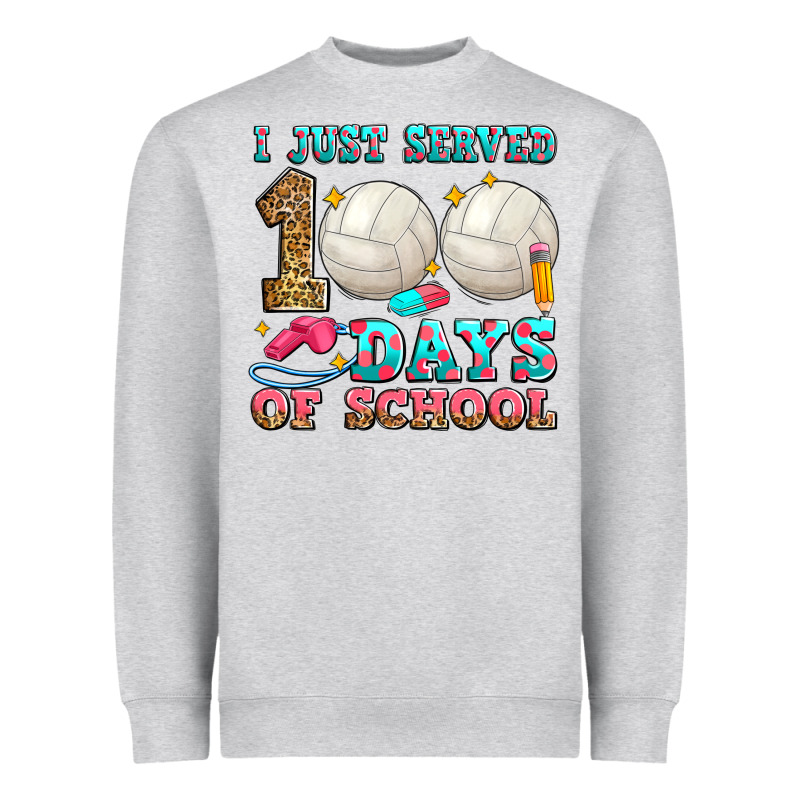I Just Served 100 Days Of School Volleyball Heavyweight Sweatshirt by Zillion Design Studio | Teevron