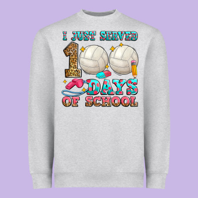 I Just Served 100 Days Of School Volleyball Heavyweight Sweatshirt Designed By Zillion Design Studio
