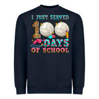 Navy i just served 100 days of school volleyball Heavyweight Sweatshirt - Zillion Design Studio