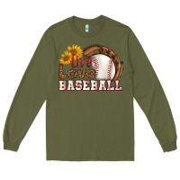 Army Green live love baseball Long Sleeve Tee - HRA Design Shop