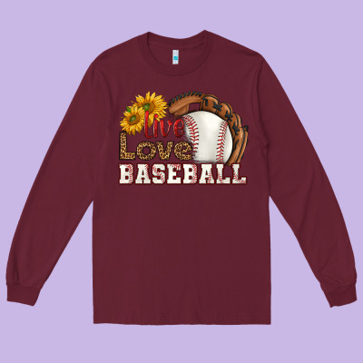 Live Love Baseball Long Sleeve Tee Designed By Hra Design Shop