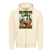 Sandshell Christmas feeling jolly cow Zipper Hoodie - Artiststas