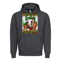 Smoke Christmas feeling jolly cow Zipper Hoodie - Artiststas