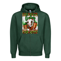 Sports Green Christmas feeling jolly cow Zipper Hoodie - Artiststas