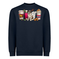 Navy st. bernard dog coffee cups Heavyweight Sweatshirt - texasbilliewilder
