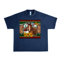 Navy christmas farm and horse Urban Heavy Tee - RanaPortraitStore