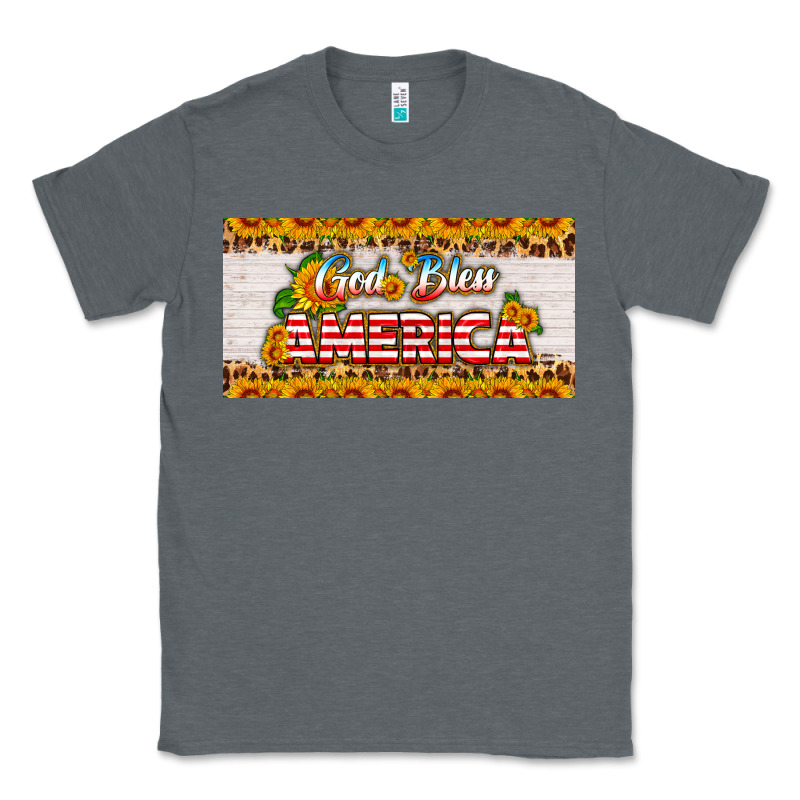 God Bless America Sunflower License Plate Classic Tee by HRA Design Shop | Teevron