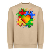 Mushroom autism puzzle pieces heart Heavyweight Sweatshirt - Zillion Design Studio