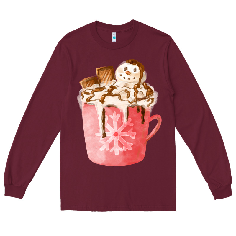 Hotcocoa With Snowman  Fa Element Long Sleeve Tee by FaDigitalArtStudio | Teevron