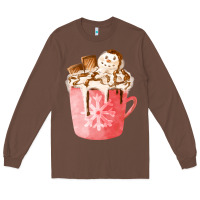 Chestnut hotcocoa with snowman  fa element Long Sleeve Tee - FaDigitalArtStudio