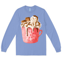 Colony Blue hotcocoa with snowman  fa element Long Sleeve Tee - FaDigitalArtStudio