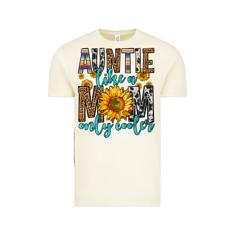 Auntie Like A Mom Only Cooler Vintage Tee by Zillion Design Studio | Teevron