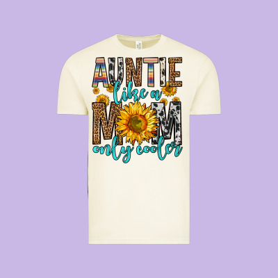 Auntie Like A Mom Only Cooler Vintage Tee Designed By Zillion Design Studio