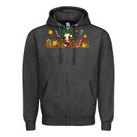 Charcoal Heather Christmas feeling jolly cow Zipper Hoodie - Artiststas