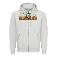 Dove Grey Christmas feeling jolly cow Zipper Hoodie - Artiststas