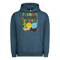 Pigment Midnight Navy pushing my teacher's buttons for 100 days Urban Hoodie - Artiststas