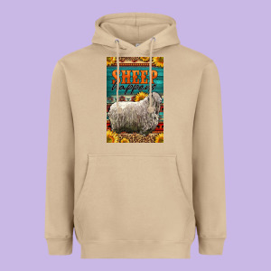 Western Sheep Happens Sunflowers Heavyweight Hoodie Designed By Lillyallendesigns