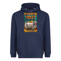 Navy Western Sheep Happens Sunflowers Heavyweight Hoodie - LillyAllenDesigns