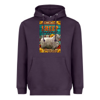 Plum Western Sheep Happens Sunflowers Heavyweight Hoodie - LillyAllenDesigns