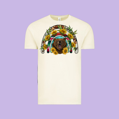 Bear Rainbow Vintage Tee Designed By Barkaloodesign