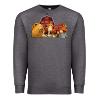 Charcoal Heather Red Barn Farm Animals Premium Sweatshirt - Jasminsmagicworld