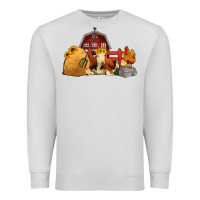 Dove Grey Red Barn Farm Animals Premium Sweatshirt - Jasminsmagicworld