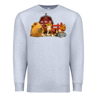 Heather Grey Red Barn Farm Animals Premium Sweatshirt - Jasminsmagicworld