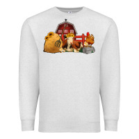 Oatmeal Heather Red Barn Farm Animals Premium Sweatshirt - Jasminsmagicworld