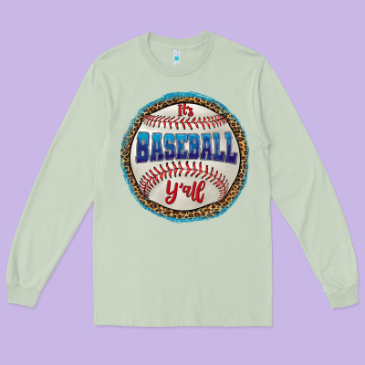 It's Baseball Y'all Long Sleeve Tee Designed By Hra Design Shop