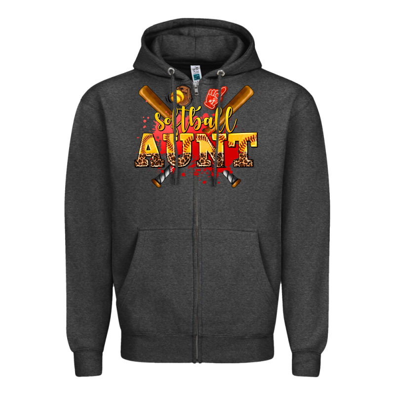 Softball Aunt Zipper Hoodie by AdoDesignShop | Teevron