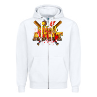 White softball aunt Zipper Hoodie - AdoDesignShop