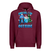 Burgundy snuggle up gnomies it's cold outside Premium Hoodie - MaliasSmallBusiness