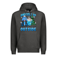 Charcoal Heather snuggle up gnomies it's cold outside Premium Hoodie - MaliasSmallBusiness