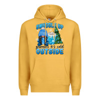 Mustard snuggle up gnomies it's cold outside Premium Hoodie - MaliasSmallBusiness