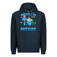Navy snuggle up gnomies it's cold outside Premium Hoodie - MaliasSmallBusiness