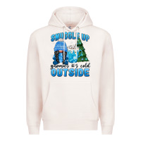 Pale Pink snuggle up gnomies it's cold outside Premium Hoodie - MaliasSmallBusiness