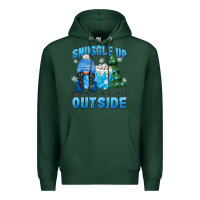 Sports Green snuggle up gnomies it's cold outside Premium Hoodie - MaliasSmallBusiness