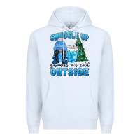 White snuggle up gnomies it's cold outside Premium Hoodie - MaliasSmallBusiness