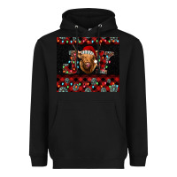 Black highland cow joy Christmas Heavyweight Hoodie - BarkalooDesign