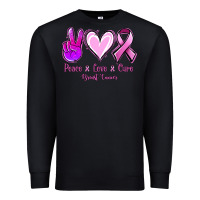 Black Peace Love Cure Breast Cancer Premium Sweatshirt - Jasminsmagicworld